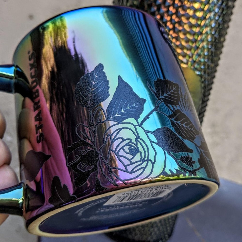 Starbucks Black Studded & Blue Rose Tumblers & Mug - Picture 6 of 11